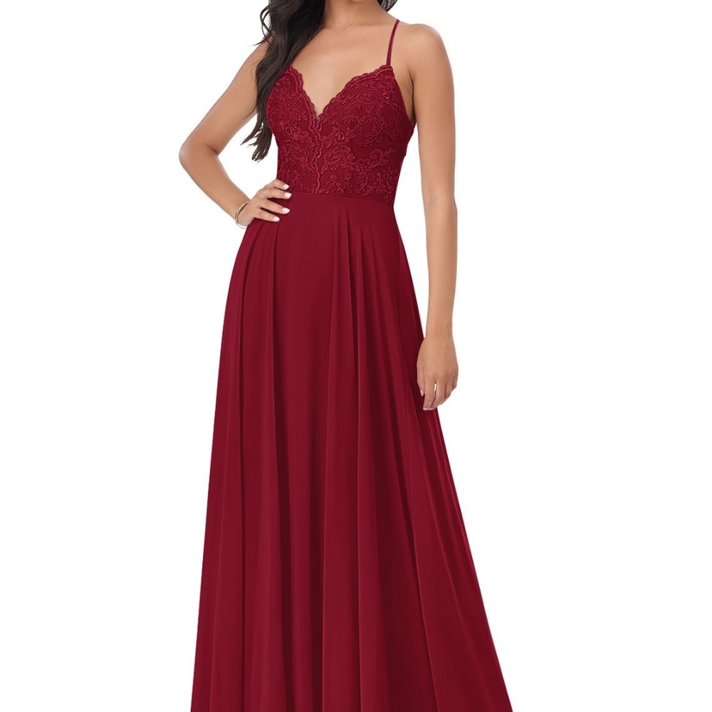 NEW Azazie Sonya Bridesmaid Dress Burgundy Size 6